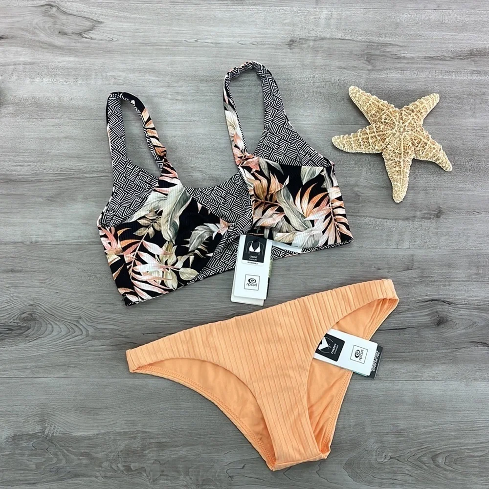 ☀️RIP CURL☀️ reversible HAVANA TWIST CROP PREMIUM SURF CHEEKY PANT BIKINI SET